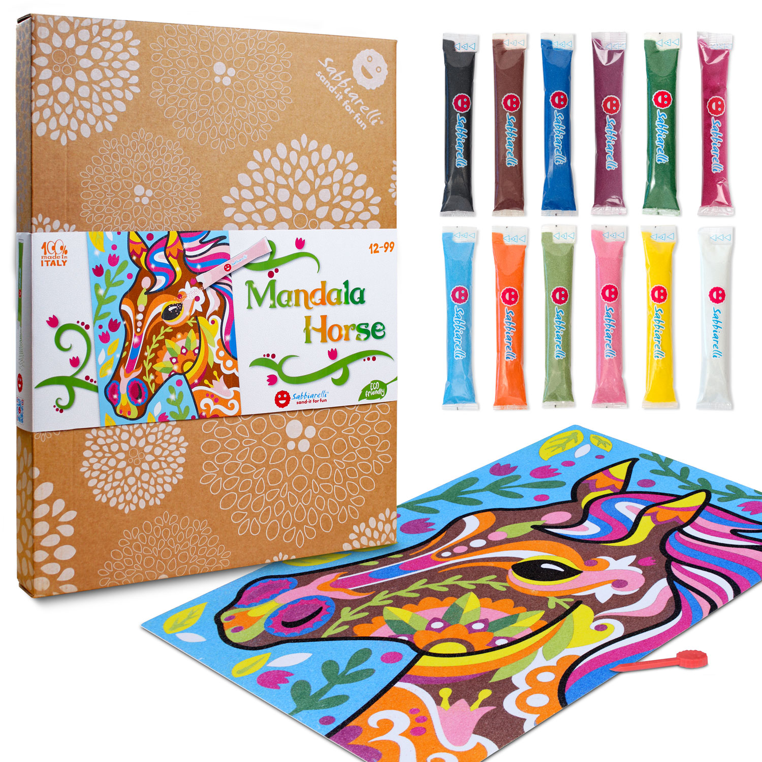 Mandala Horse – peščena pobarvanka za odrasle