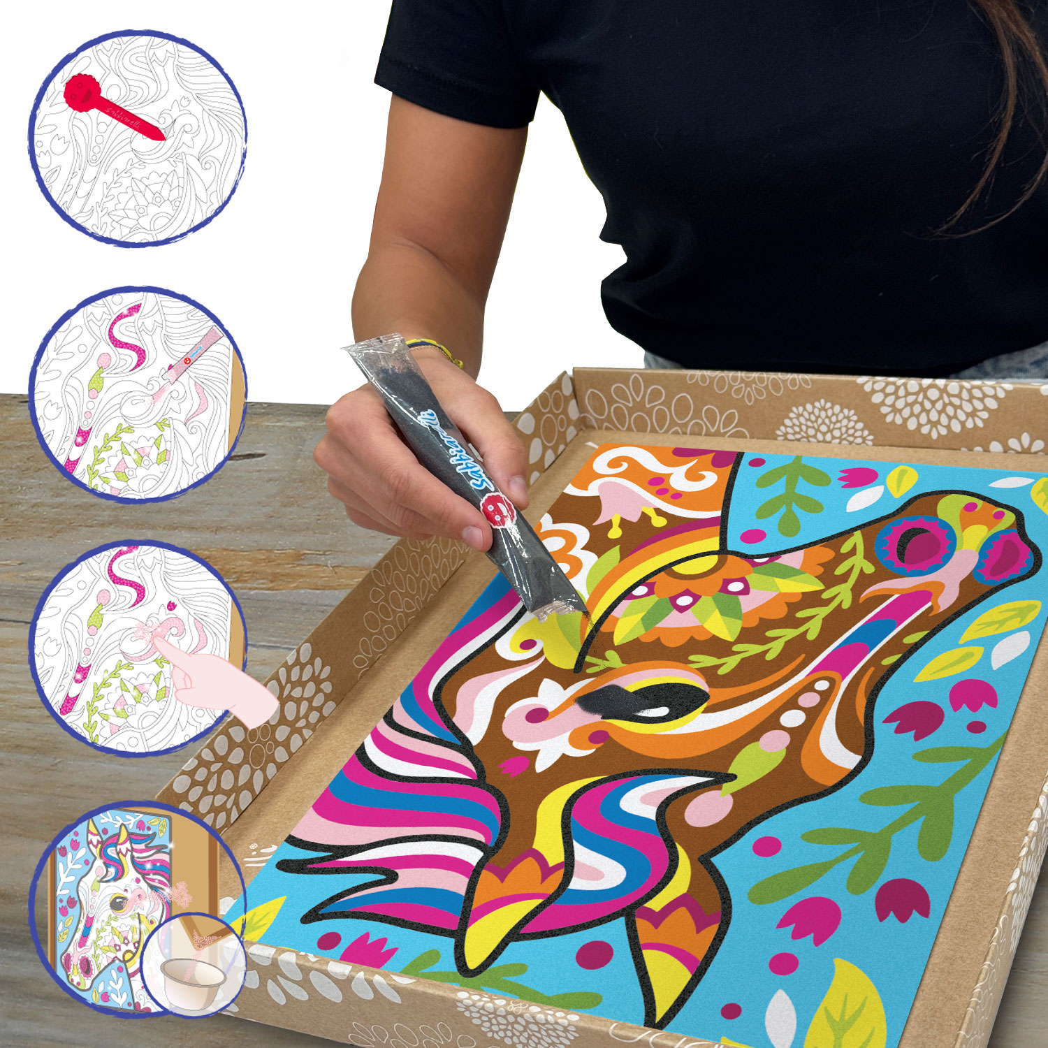 Sabbiarelli Mandala Horse – ustvarjalni set za odrasle