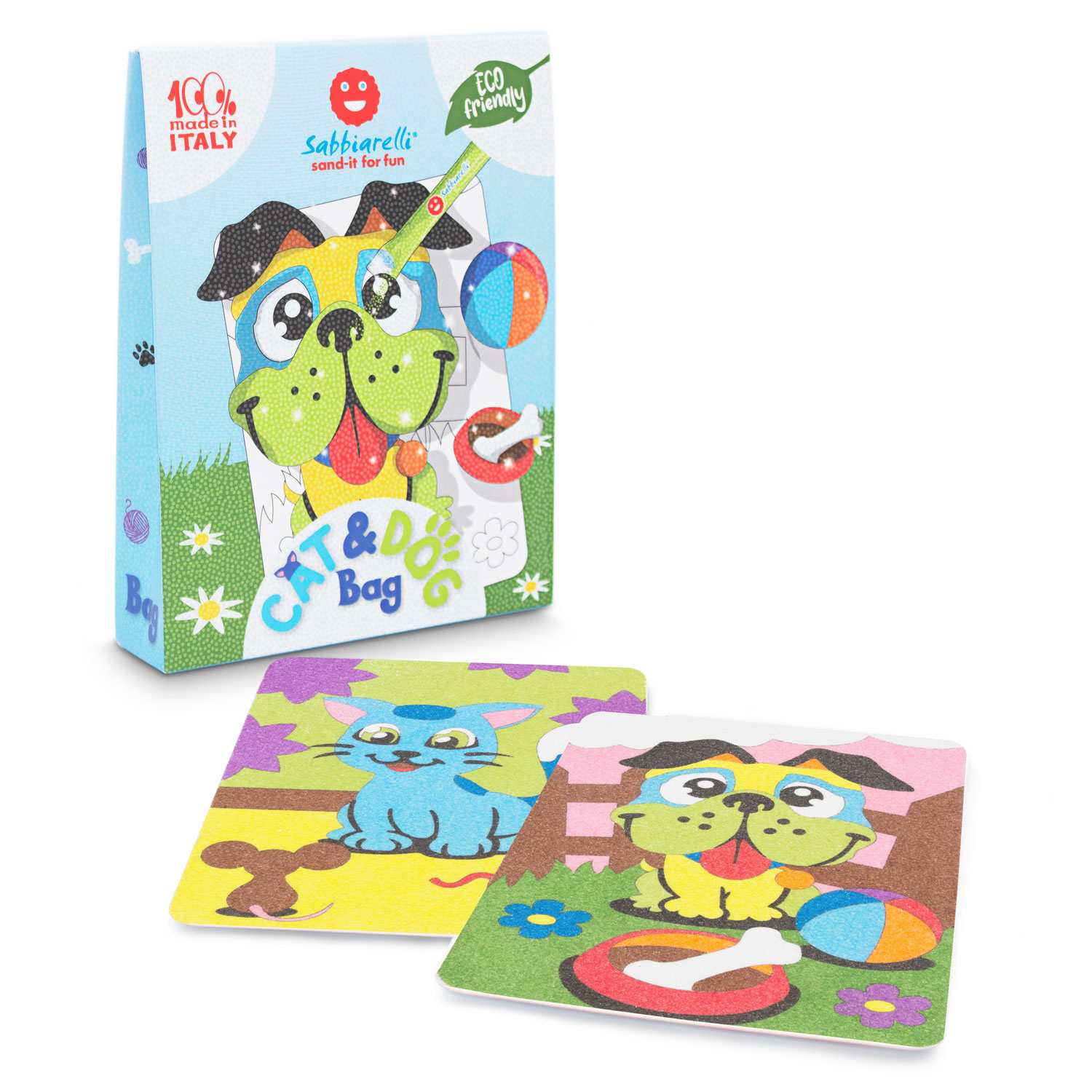 Muca in Kuža Bag – ustvarjalni komplet s peskom