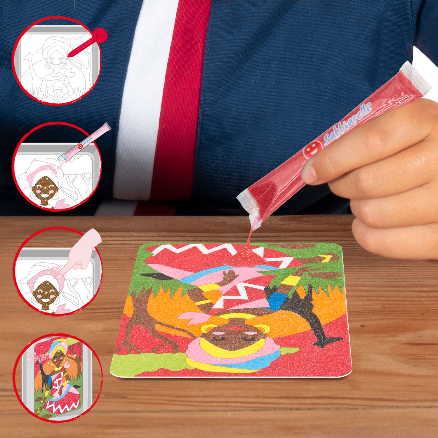 Risba princeske – barvanje s peskom