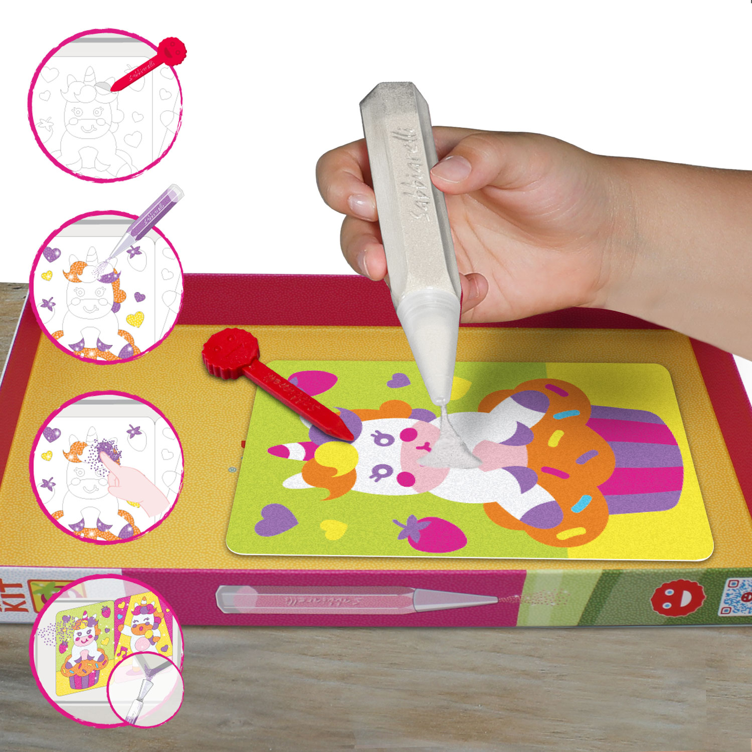 Motivi samorogov – ustvarjanje s peskom za otroke